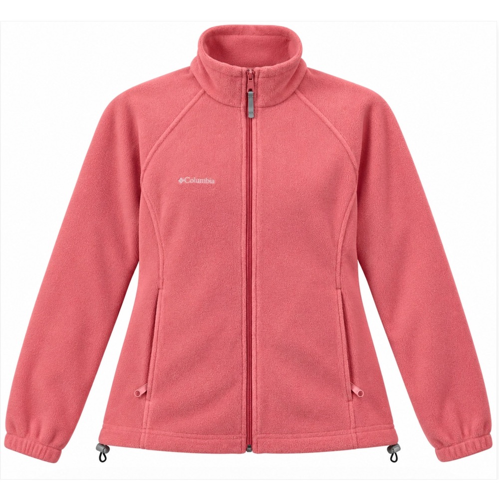 Columbia Fleece Jacket Medium Pink Full Zip Soft Outdoor Gorpcore Benton Springs